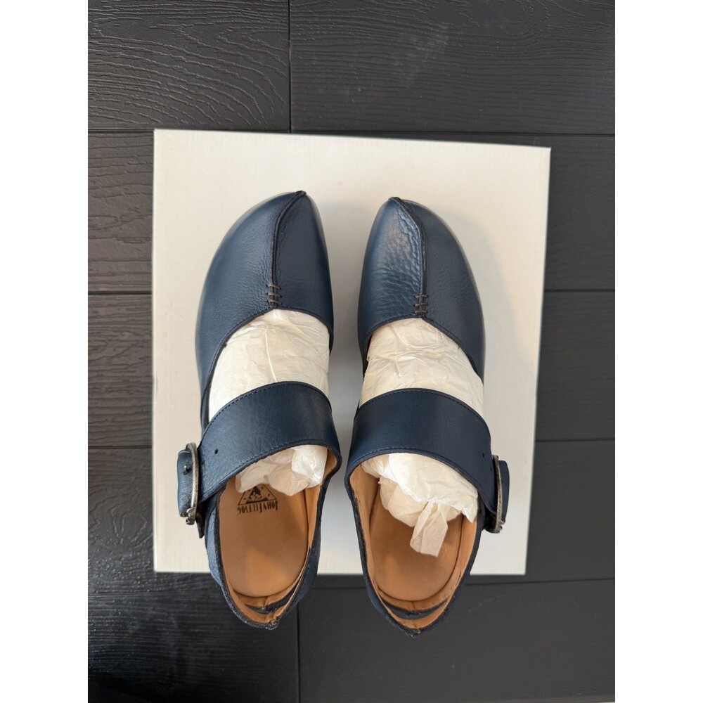 John Fluevog Guide Mary Jane Blue Leather Platform Heels Women’s 8 EUC Box - Picture 3 of 11